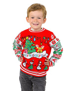 SOCAL LOOK Kids Ugly Christmas Sweater - Tacky Cute Holiday Pullover for Boys & Girls, Unisex Funny Xmas Sweater for Children