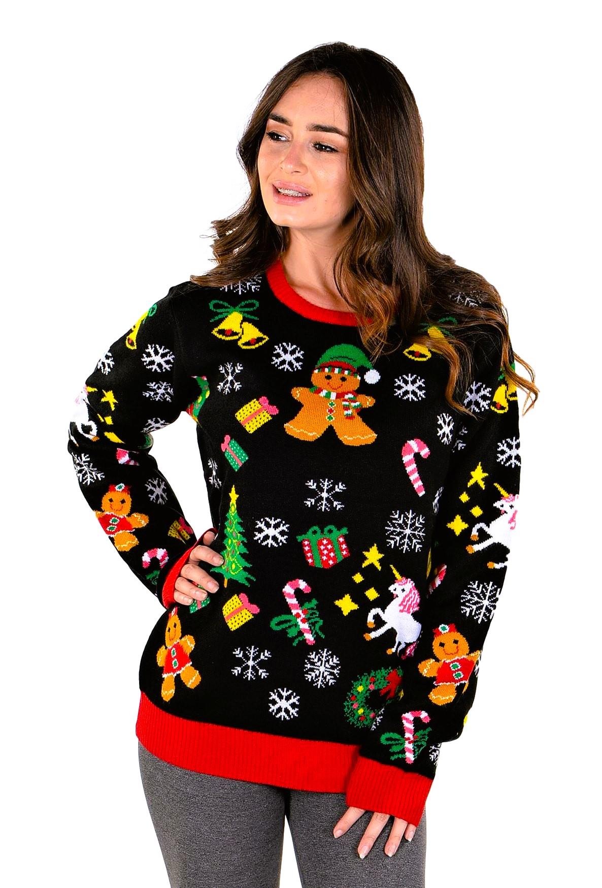 SOCAL LOOK Long Sleeve Pullover Festive Ugliest Christmas Sweater - Winter Holiday Funny Xmas Sweater for Big Boys & Girls