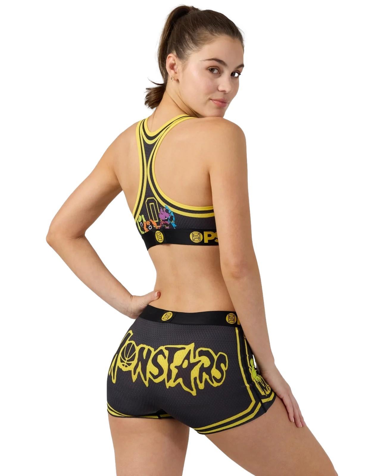 PSD Women Sports Bra Monstars Jersey- Racerback, Breathable Microfiber Fabric