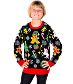 SOCAL LOOK Kids Ugly Christmas Sweater - Tacky Cute Holiday Pullover for Boys & Girls, Unisex Funny Xmas Sweater for Children