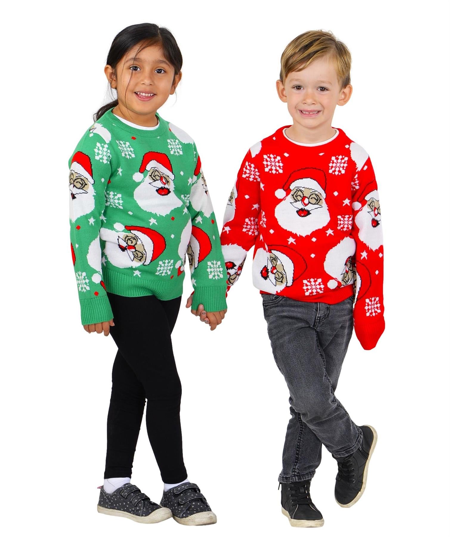 SOCAL LOOK Kids Ugly Christmas Sweater - Multicolor Long Sleeve Tacky Cute Holiday Pullover for Boys & Girls