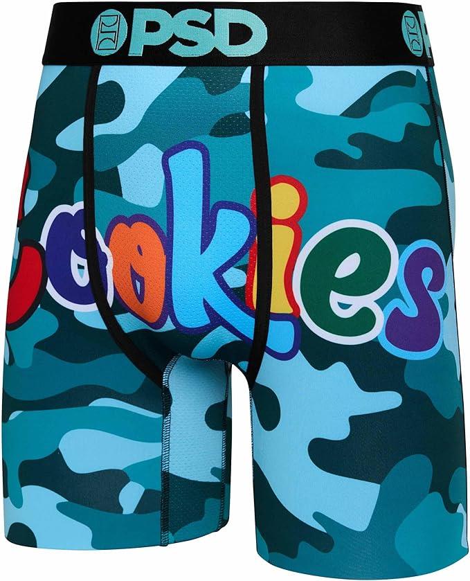 PSD Men's Cookies Blue Camo Boxer Briefs Multi Color