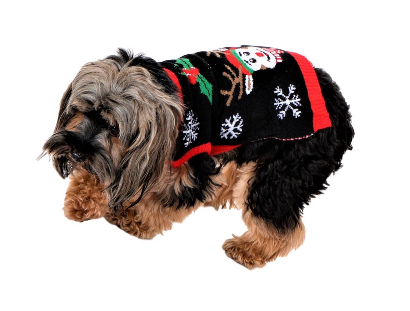 SOCAL LOOK Ugly Christmas Sweater for Dog - Cat Ugly Xmas Jumper with Leash Hole, Dog Pullover Winter Warm Pet Puppy Clothes Outfits