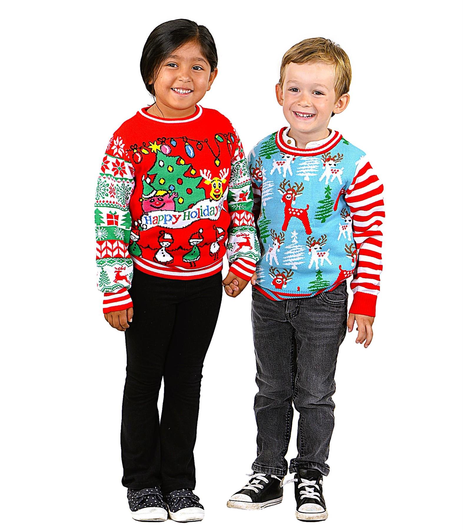 SOCAL LOOK Kids Ugly Christmas Sweater - Tacky Cute Holiday Pullover for Boys & Girls, Unisex Funny Xmas Sweater for Children