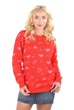 SOCAL LOOK Women Valentine Heart Sweater - Cute Casual Acrylic Pullover, Perfect for Valentine's Day