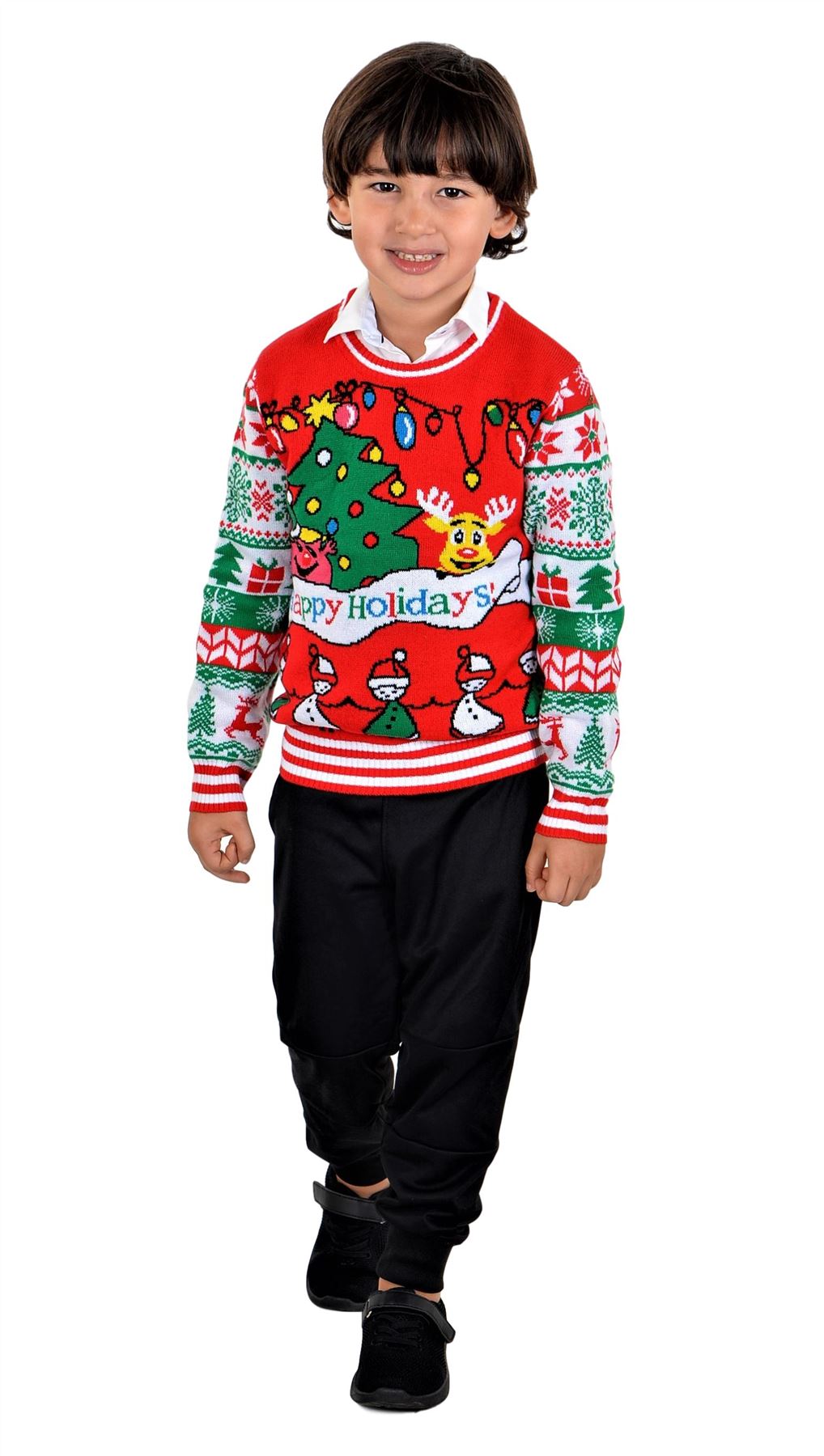 SOCAL LOOK Kids Ugly Christmas Sweater - Tacky Cute Holiday Pullover for Boys & Girls, Unisex Funny Xmas Sweater for Children