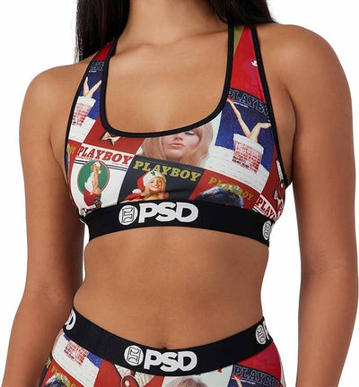 PSD Women's Playboy Xmas Covers Sports Bra Multicolor