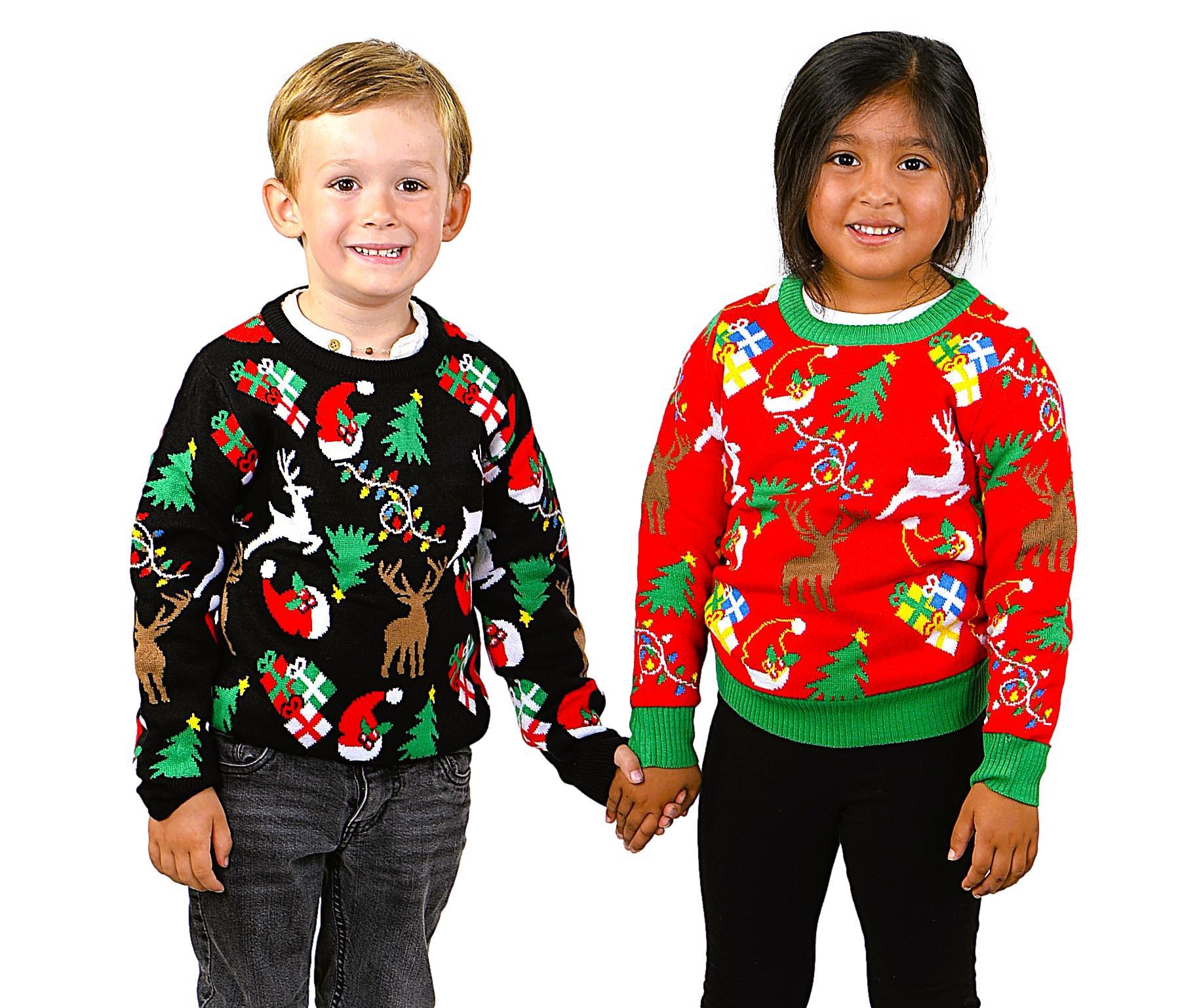 SOCAL LOOK Kids Ugly Christmas Sweater - Tacky Cute Holiday Pullover for Boys & Girls, Unisex Funny Xmas Sweater for Children