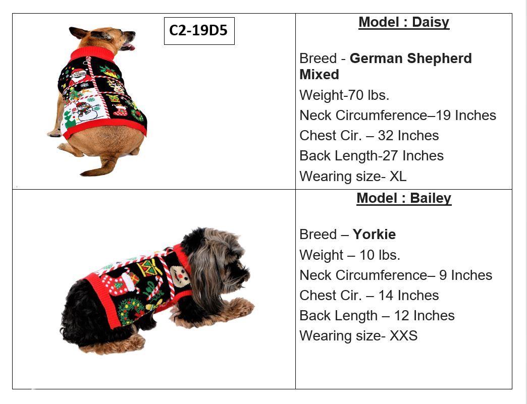 SOCAL LOOK Ugly Christmas Sweater for Dog - Cat Ugly Xmas Jumper with Leash Hole, Dog Pullover Winter Warm Pet Puppy Clothes Outfits