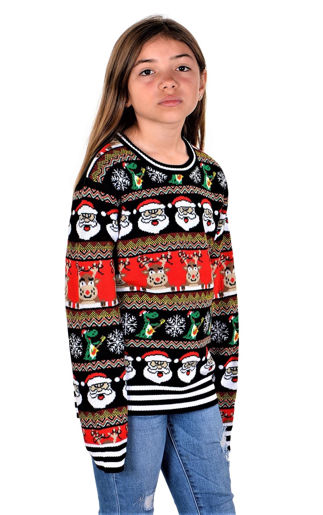 SOCAL LOOK Kids Ugly Christmas Sweater - Tacky Cute Holiday Pullover for Boys & Girls, Unisex Funny Xmas Sweater for Children