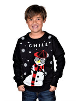 KESIS Kids Ugly Christmas Sweater - Black Long Sleeve Children Tacky Cute Holiday Xmas Pullover for Boys & Girls