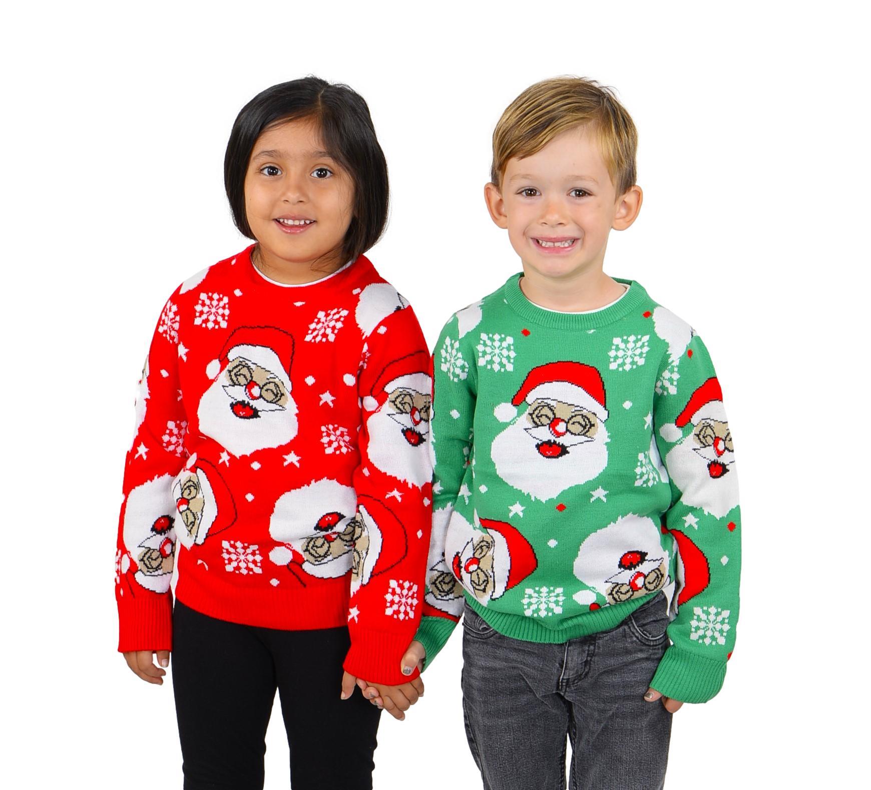 SOCAL LOOK Kids Ugly Christmas Sweater - Multicolor Long Sleeve Tacky Cute Holiday Pullover for Boys & Girls