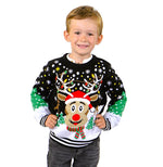 SOCAL LOOK Kids Ugly Christmas Sweater - Tacky Cute Holiday Pullover for Boys & Girls, Unisex Funny Xmas Sweater for Children