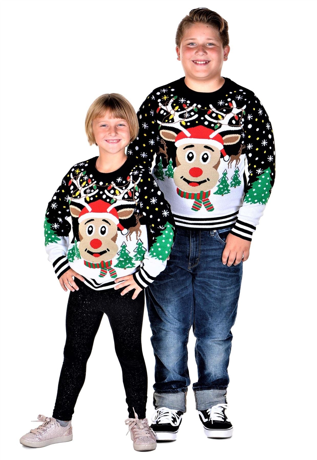 SOCAL LOOK Kids Ugly Christmas Sweater - Tacky Cute Holiday Pullover for Boys & Girls, Unisex Funny Xmas Sweater for Children