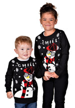 KESIS Kids Ugly Christmas Sweater - Black Long Sleeve Children Tacky Cute Holiday Xmas Pullover for Boys & Girls