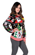 SOCAL LOOK Youth Ugly Christmas Sweater, Multicolor Long Sleeve Unisex Teen Festive Cute Santa Holiday Xmas Pullover for Big Boys and Girls