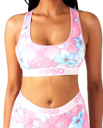 PSD Women's Blossom Blue Sports Bra Multicolor