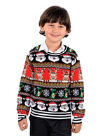 SOCAL LOOK Kids Ugly Christmas Sweater - Tacky Cute Holiday Pullover for Boys & Girls, Unisex Funny Xmas Sweater for Children