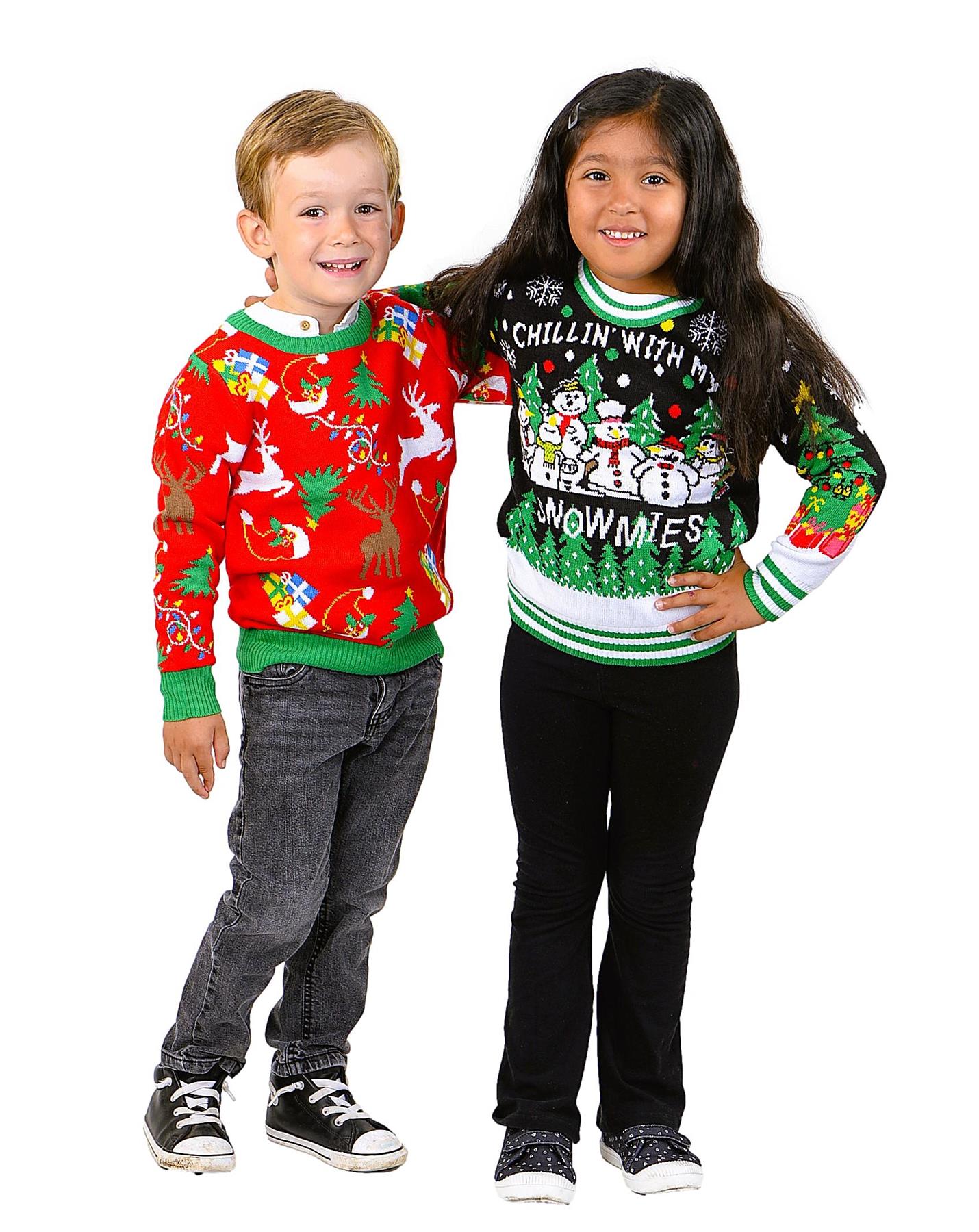 SOCAL LOOK Kids Ugly Christmas Sweater - Tacky Cute Holiday Pullover for Boys & Girls, Unisex Funny Xmas Sweater for Children