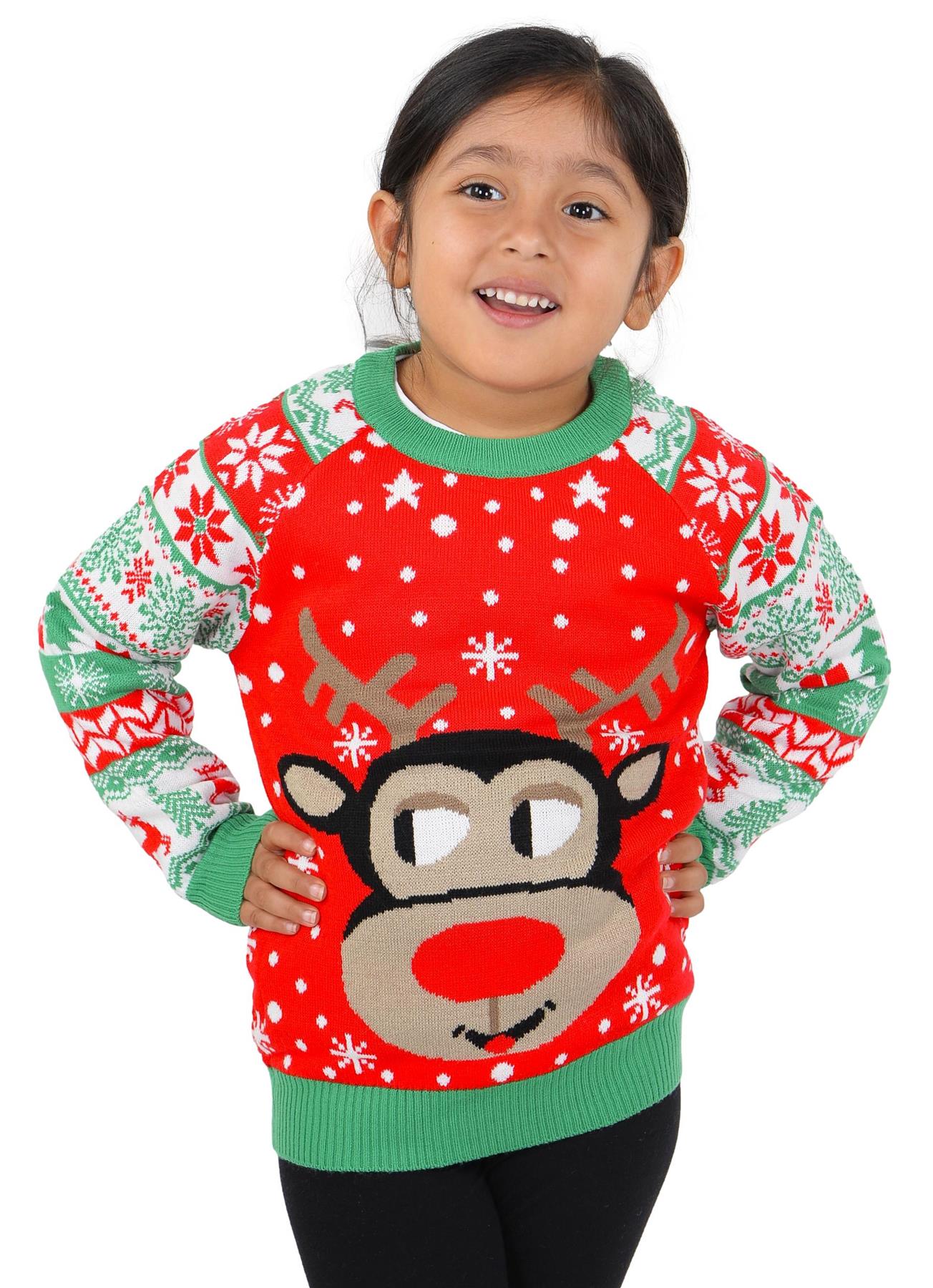 SOCAL LOOK Kids Ugly Christmas Sweater - Multicolor Long Sleeve Tacky Cute Holiday Pullover for Boys & Girls