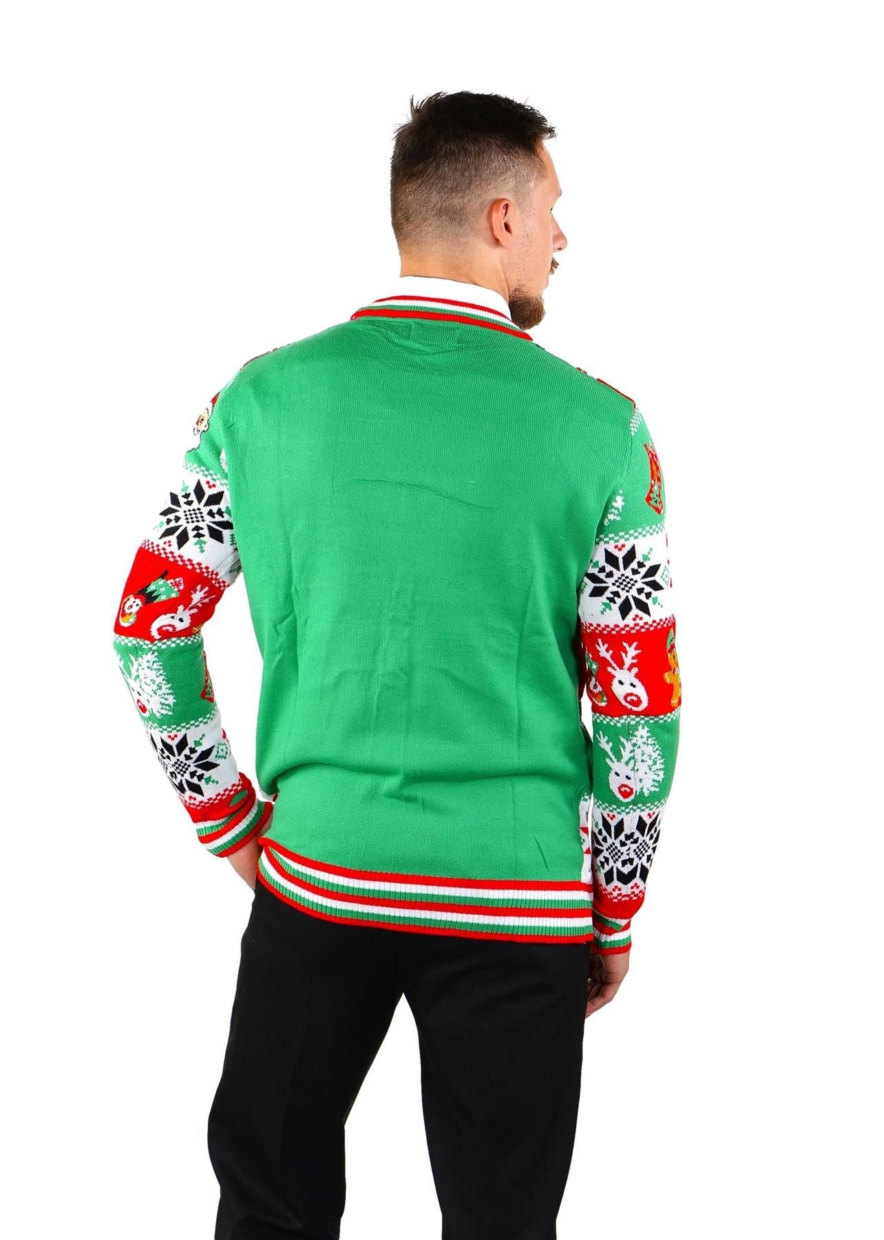 SOCAL LOOK Ugly Christmas Sweater for Men - Multicolor Festive Funny Cute Holiday Xmas Pullover