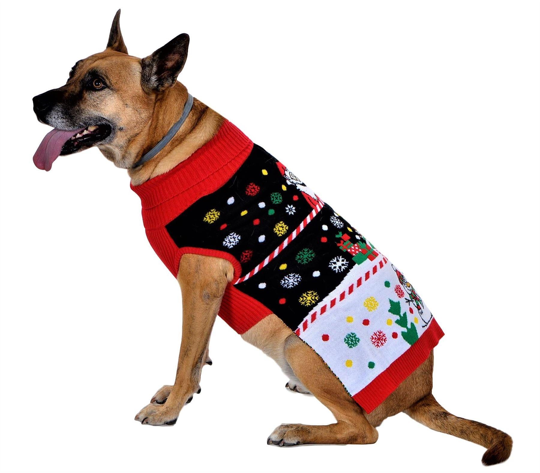 SOCAL LOOK Ugly Christmas Sweater for Dog - Cat Ugly Xmas Jumper with Leash Hole, Dog Pullover Winter Warm Pet Puppy Clothes Outfits