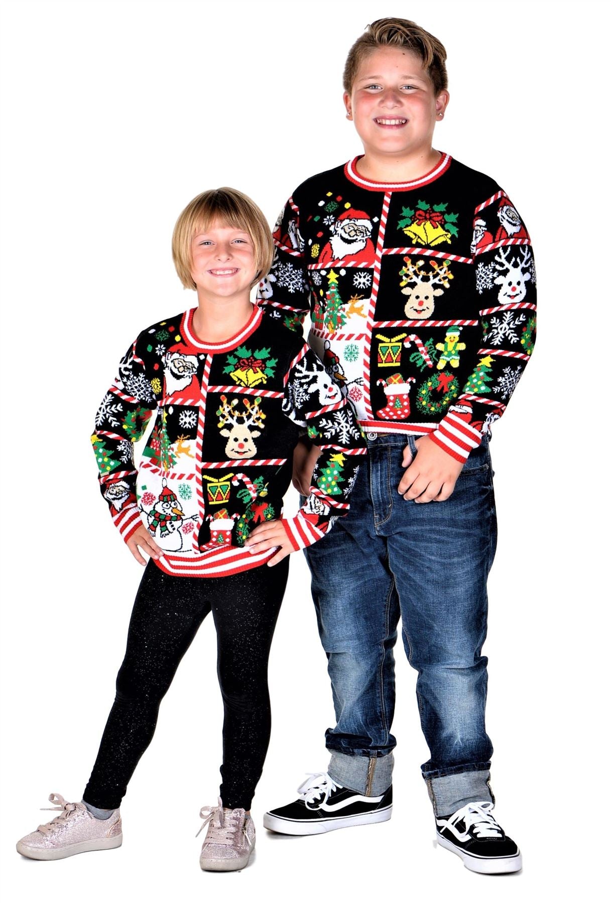 SOCAL LOOK Kids Ugly Christmas Sweater - Tacky Cute Holiday Pullover for Boys & Girls, Unisex Funny Xmas Sweater for Children