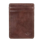 Dockers Men's Leather RFID-Blocking Wide Magnetic Front Pocket Wallet Brown