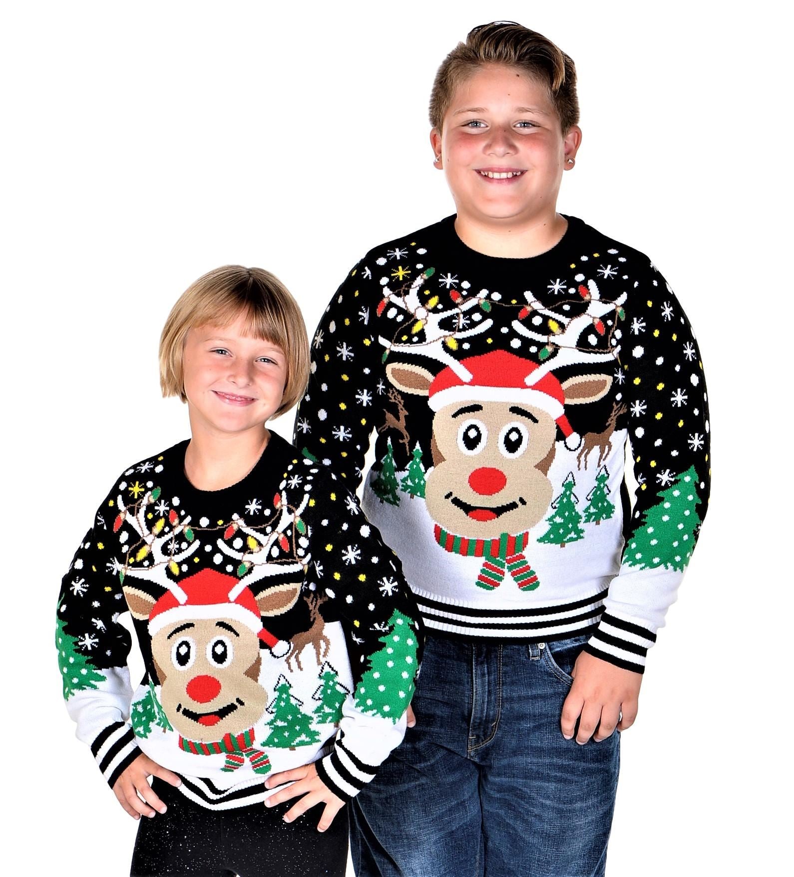 SOCAL LOOK Kids Ugly Christmas Sweater - Tacky Cute Holiday Pullover for Boys & Girls, Unisex Funny Xmas Sweater for Children