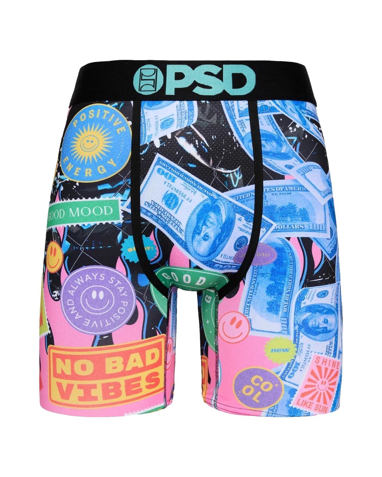 PSD Men's No Bad Vibes Boxer Briefs Multi Color