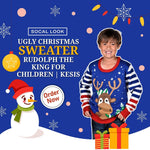 KESIS Kids Ugly Christmas Sweater - Tacky Cute Holiday Pullover for Boys & Girls, Unisex Funny Xmas Sweater for Children