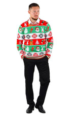 SOCAL LOOK Ugly Christmas Sweater for Men - Multicolor Festive Funny Cute Holiday Xmas Pullover