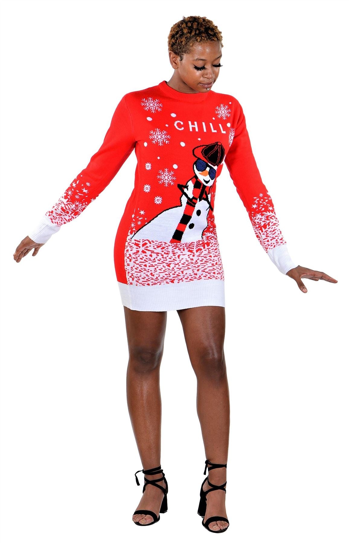 SOCAL LOOK Ugly Christmas Sweater Dress for Women, Funny Holiday Pullover, Festive Xmas Fun Winter Sweaters, Christmas Gift