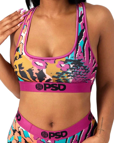 PSD Womens Sports Bra Scattered Skins Multi