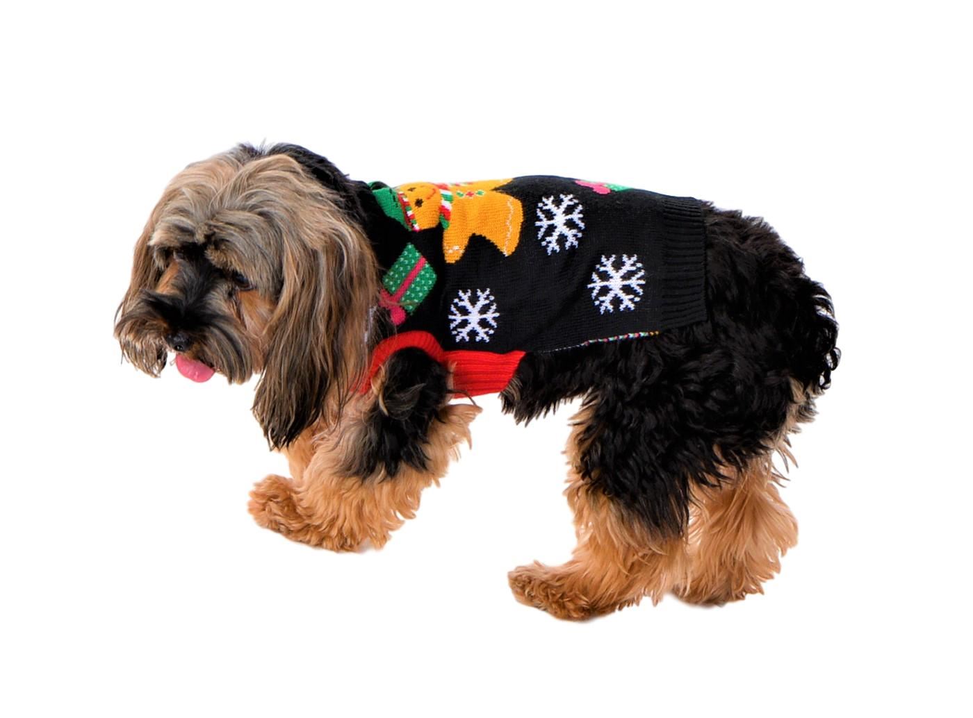 SOCAL LOOK Ugly Christmas Sweater for Dog - Cat Ugly Xmas Jumper with Leash Hole, Dog Pullover Winter Warm Pet Puppy Clothes Outfits