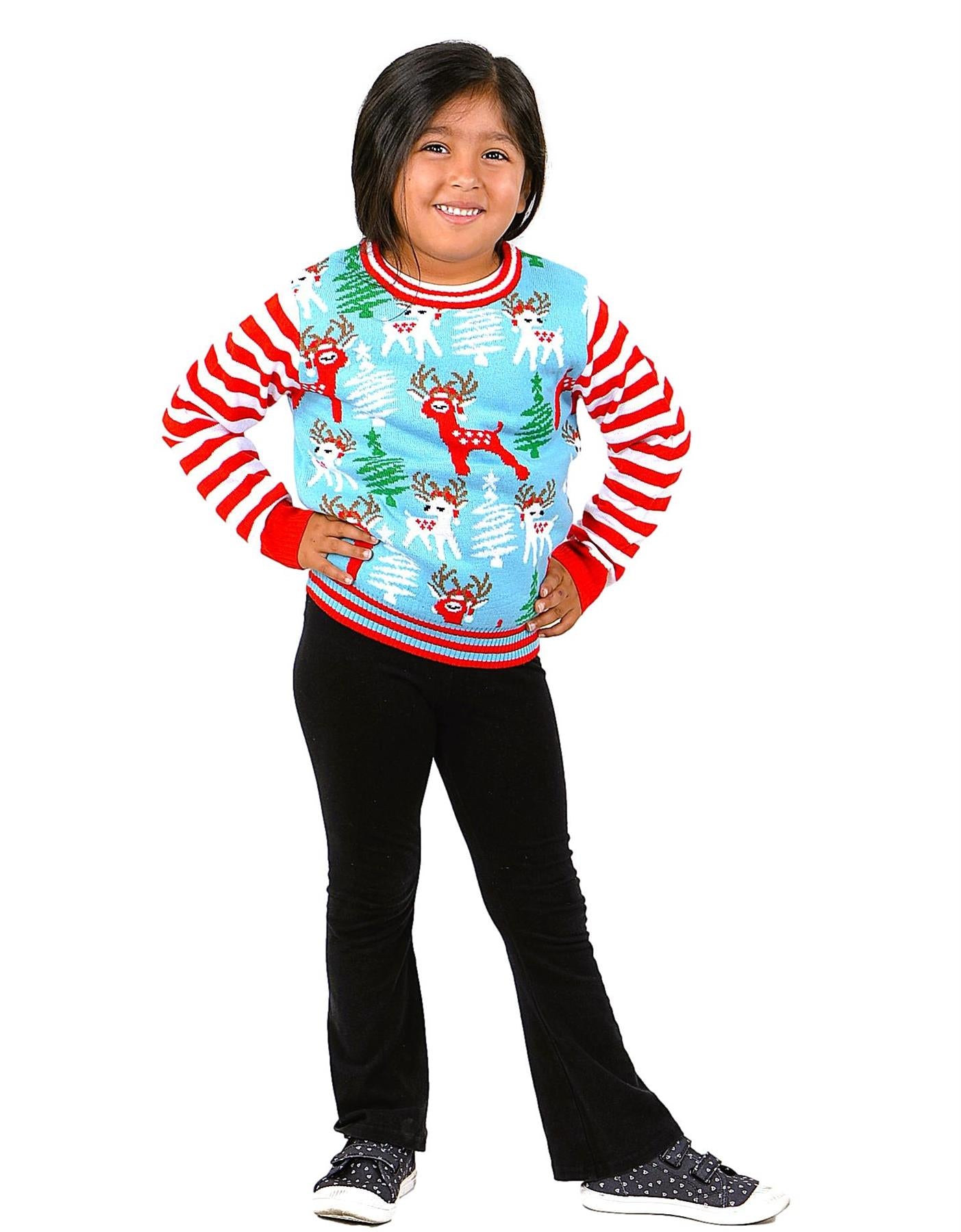 SOCAL LOOK Kids Ugly Christmas Sweater - Tacky Cute Holiday Pullover for Boys & Girls, Unisex Funny Xmas Sweater for Children