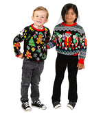 SOCAL LOOK Kids Ugly Christmas Sweater - Tacky Cute Holiday Pullover for Boys & Girls, Unisex Funny Xmas Sweater for Children