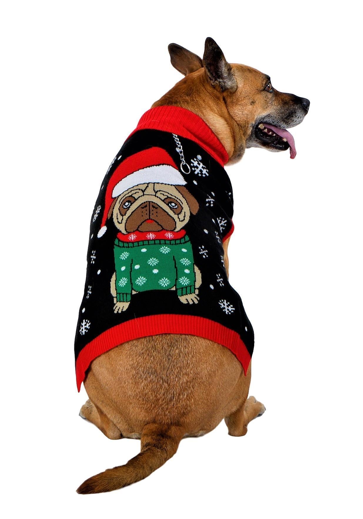 SOCAL LOOK Ugly Christmas Sweater for Dog - Cat Ugly Xmas Jumper with Leash Hole, Dog Pullover Winter Warm Pet Puppy Clothes Outfits