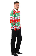 SOCAL LOOK Ugly Christmas Sweater for Men - Multicolor Festive Funny Cute Holiday Xmas Pullover