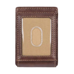 Dockers Men's Leather RFID-Blocking Wide Magnetic Front Pocket Wallet Brown