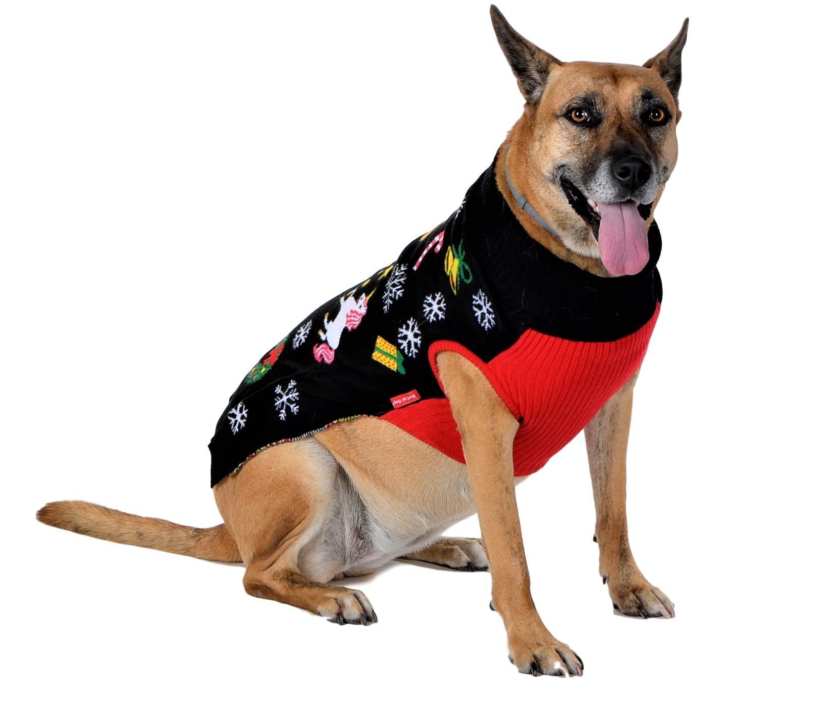 SOCAL LOOK Ugly Christmas Sweater for Dog - Cat Ugly Xmas Jumper with Leash Hole, Dog Pullover Winter Warm Pet Puppy Clothes Outfits