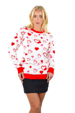 SOCAL LOOK Women Valentine Heart Sweater - Cute Casual Acrylic Pullover, Perfect for Valentine's Day