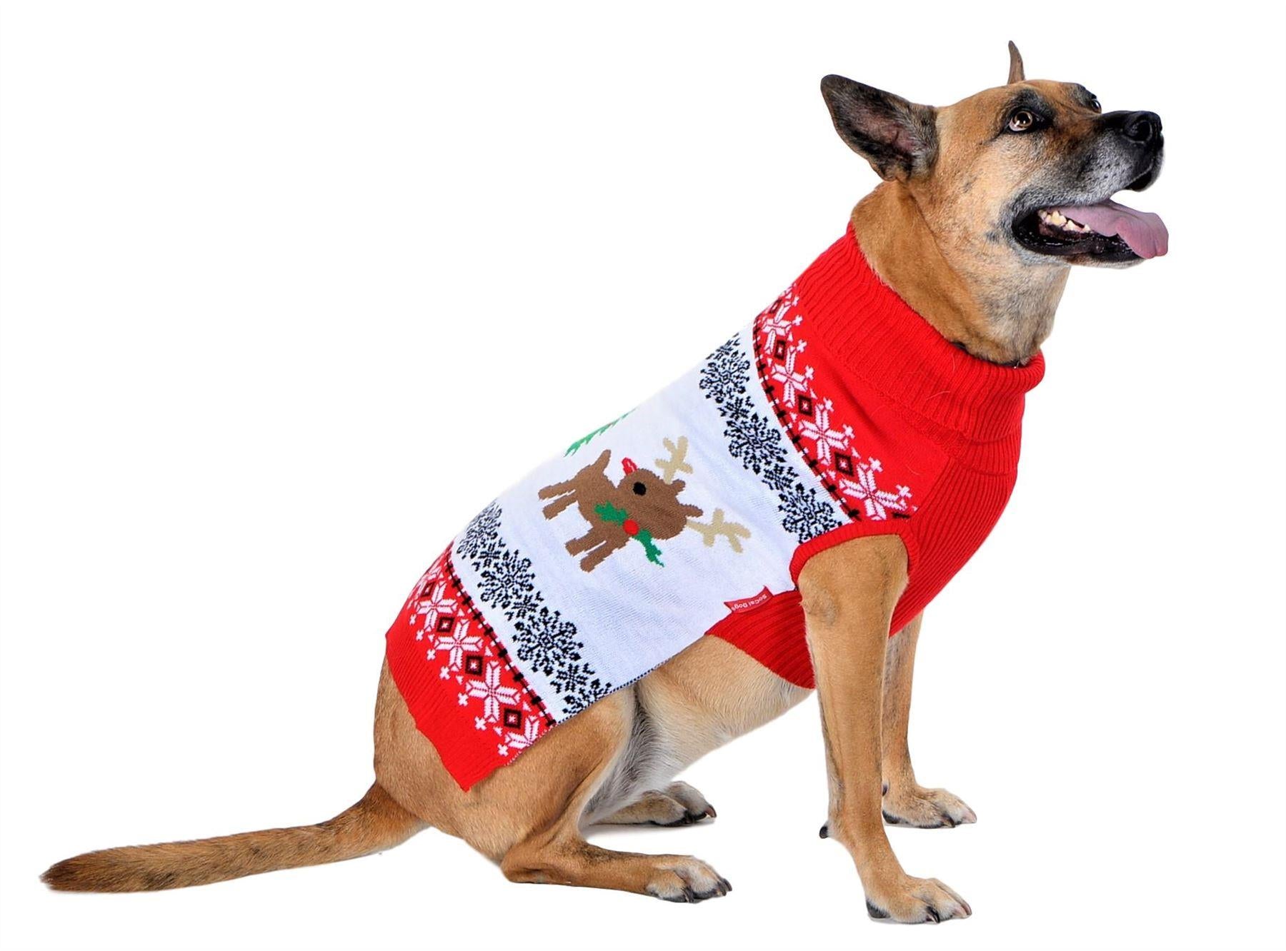 SOCAL LOOK Ugly Christmas Sweater for Dog - Cat Ugly Xmas Jumper with Leash Hole, Dog Pullover Winter Warm Pet Puppy Clothes Outfits