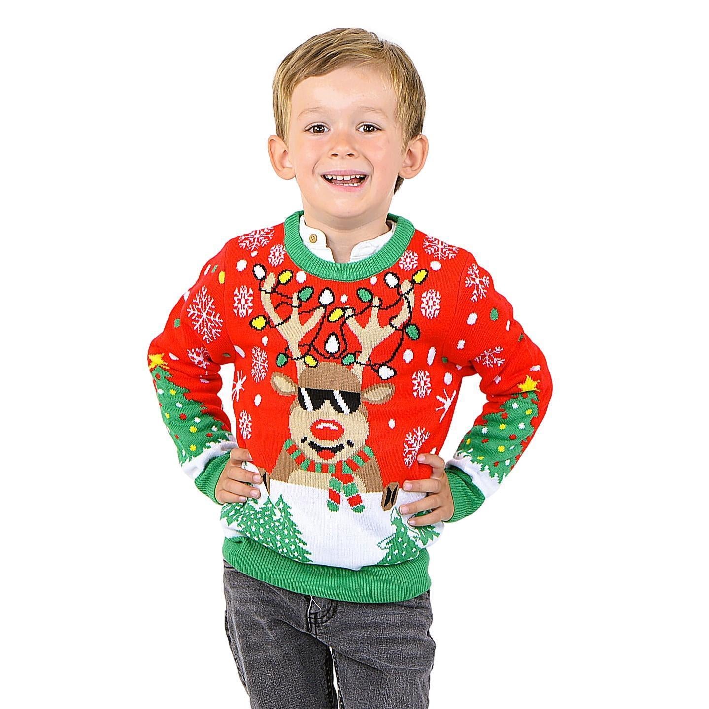 SOCAL LOOK Kids Ugly Christmas Sweater - Multicolor Long Sleeve Tacky Cute Holiday Pullover for Boys & Girls