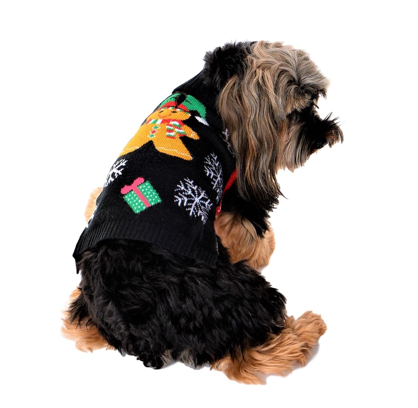 SOCAL LOOK Ugly Christmas Sweater for Dog - Cat Ugly Xmas Jumper with Leash Hole, Dog Pullover Winter Warm Pet Puppy Clothes Outfits