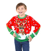 SOCAL LOOK Kids Ugly Christmas Sweater - Tacky Cute Holiday Pullover for Boys & Girls, Unisex Funny Xmas Sweater for Children