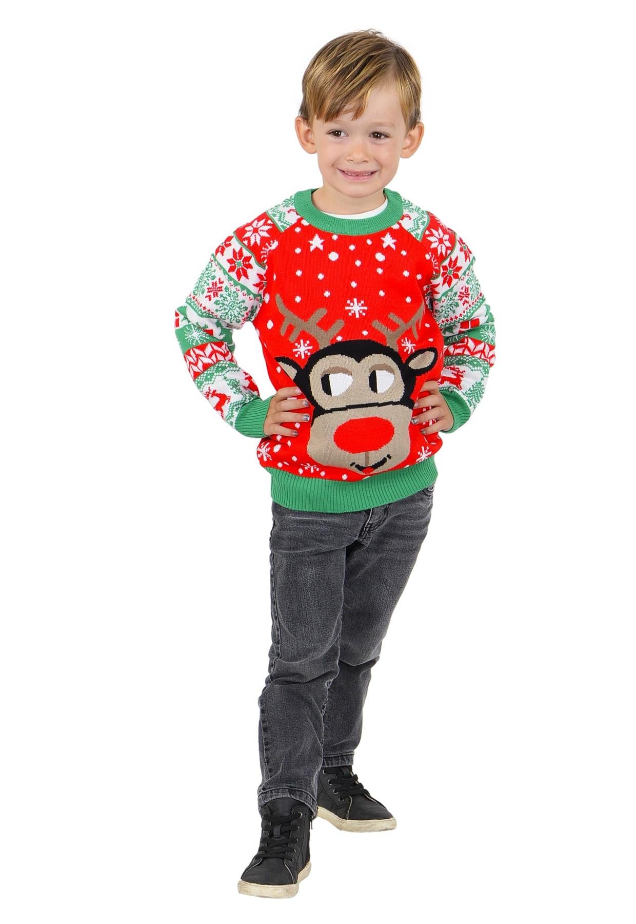 SOCAL LOOK Kids Ugly Christmas Sweater - Multicolor Long Sleeve Tacky Cute Holiday Pullover for Boys & Girls