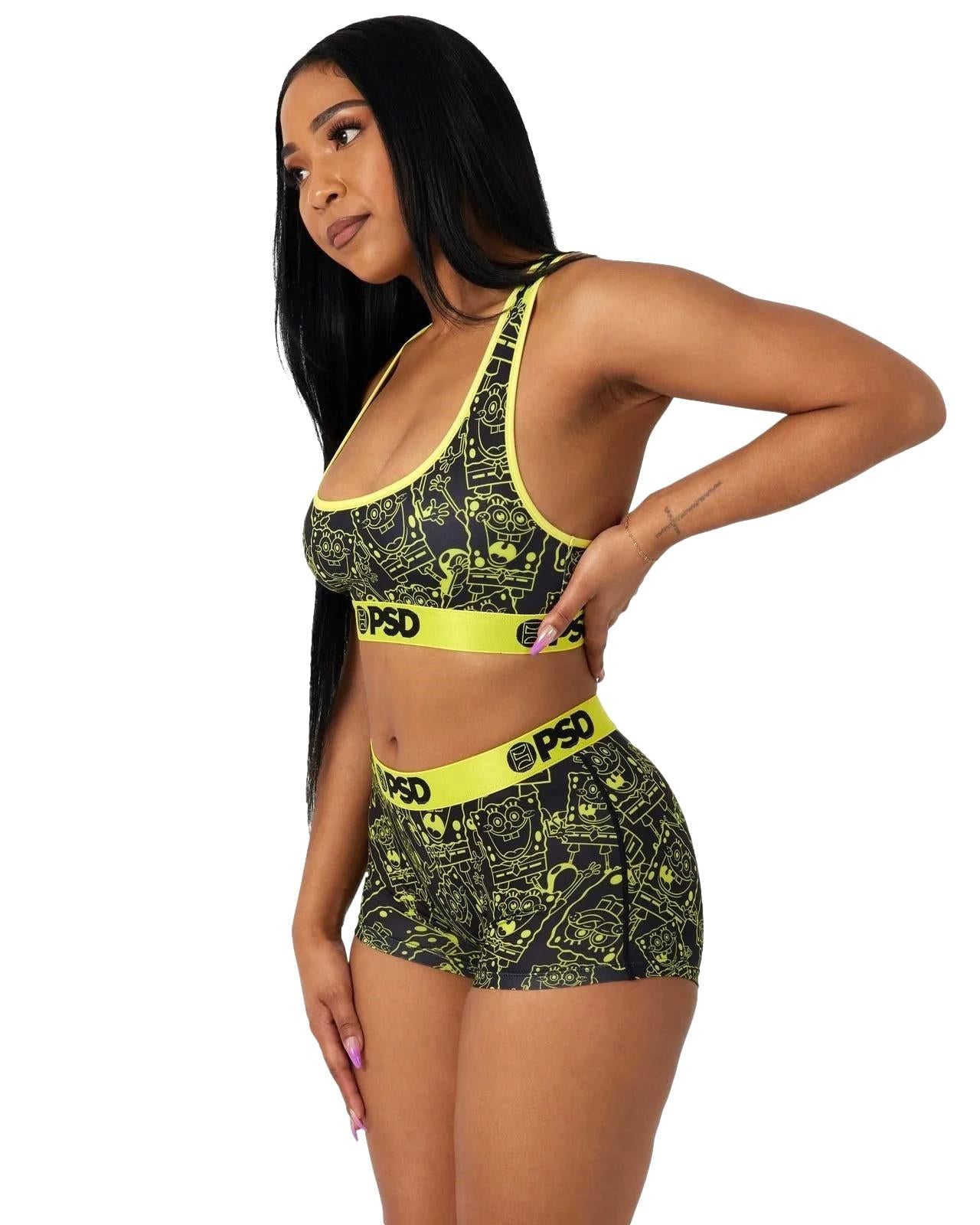 PSD Womens Sports Bra Spongebob Trip Multi