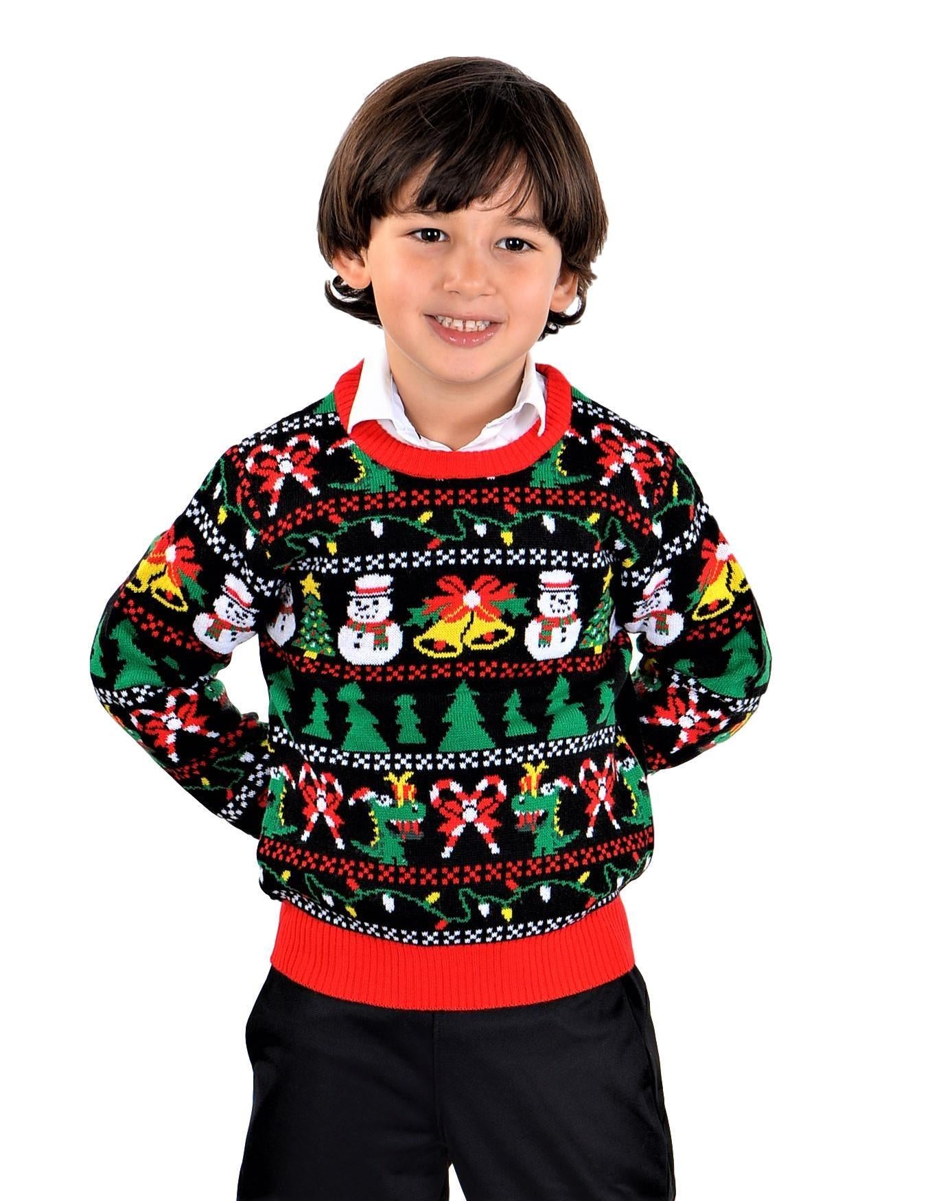 SOCAL LOOK Youth Festive Ugly Christmas Sweater, Cute Tacky Holiday Teens Pullover, Funny Xmas Sweater for Big Boys & Girls