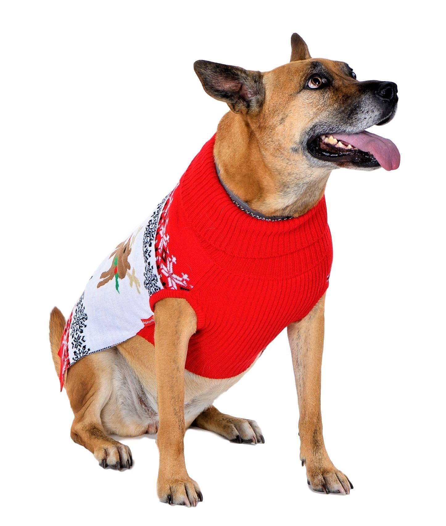 SOCAL LOOK Ugly Christmas Sweater for Dog - Cat Ugly Xmas Jumper with Leash Hole, Dog Pullover Winter Warm Pet Puppy Clothes Outfits